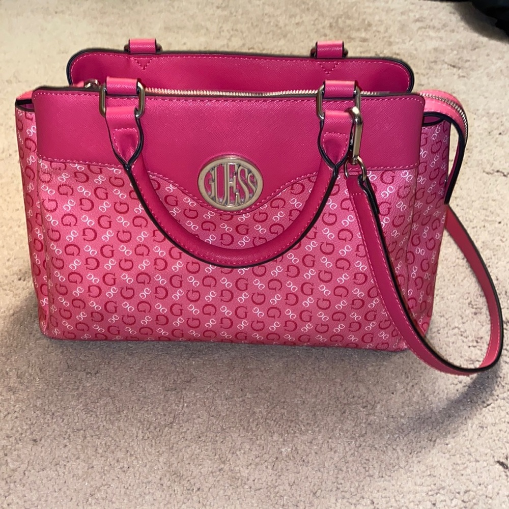 Guess G Print Pink Crossbody Shoulder Bag